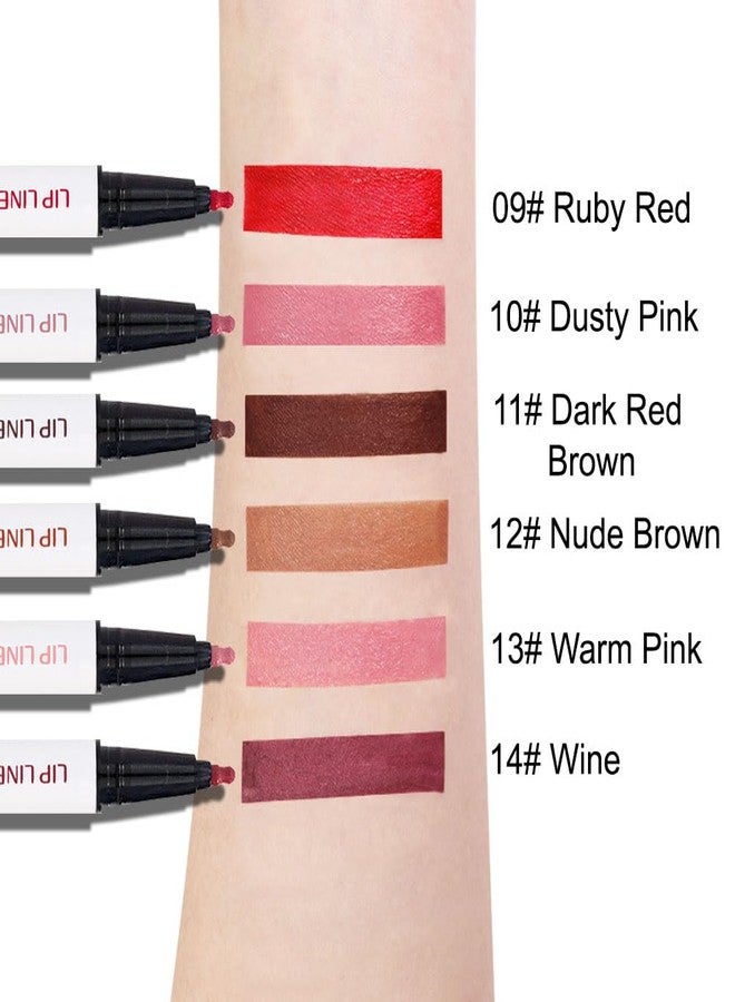 evpct Longwear Liquid Lip Liner Stain Marker Pen Long Lasting Waterproof, Dark Red Brown Lips Marker Stain Matte Semi Permanent 24 Hour Lip Liner and Lipstick Combo, Color Stay Lipliner Stains peel off 11 - Image 5